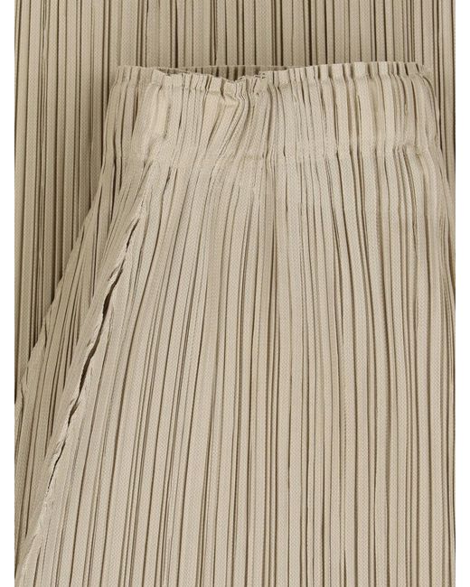 Pleats Please Issey Miyake Natural Pleated Straight Pants