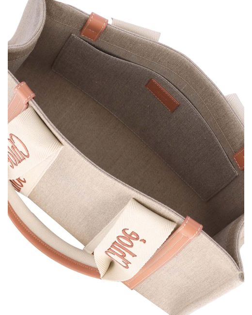 Borsa Tote "Woody" di Chloé in Natural