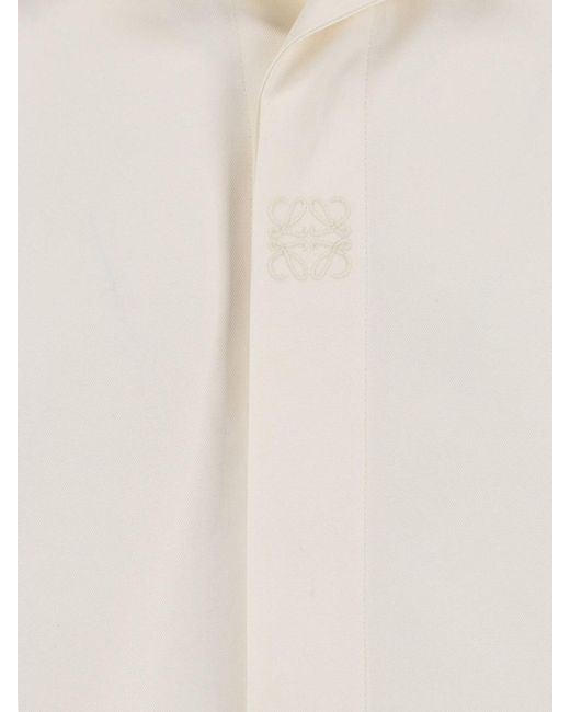 Loewe White Cotton Twill Shirt for men