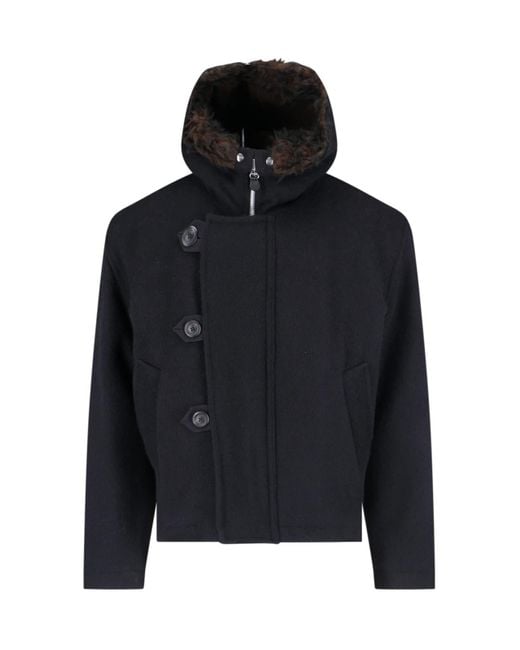 Our Legacy Virgin Wool Hooded Jacket with Asymmetric Closure Our Legacy Virgin Wool Hooded Jacket with Asymmetric Closure
