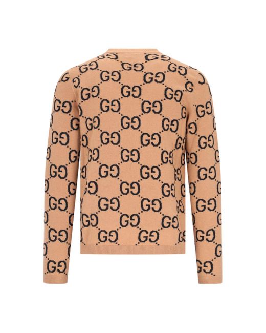 Gucci White 'Gg Jacquard' Sweater for men