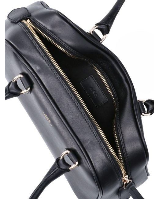 A.P.C. Black A. P.C. Structured Cow Leather Shoulder Bag