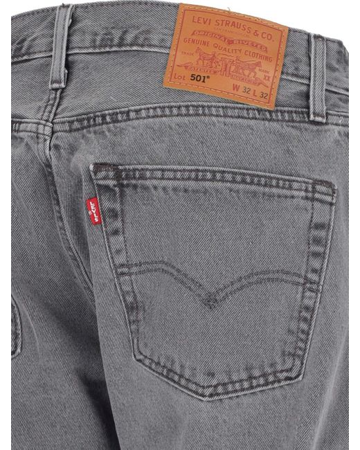 Levi's Strauss Gray "501 Original" Straight Jeans for men