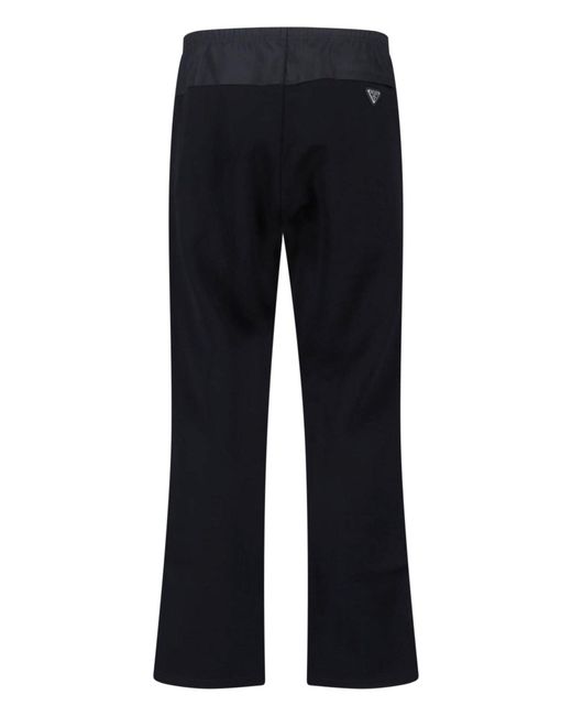 Prada Blue Re-Nylon And Cotton Pants for men