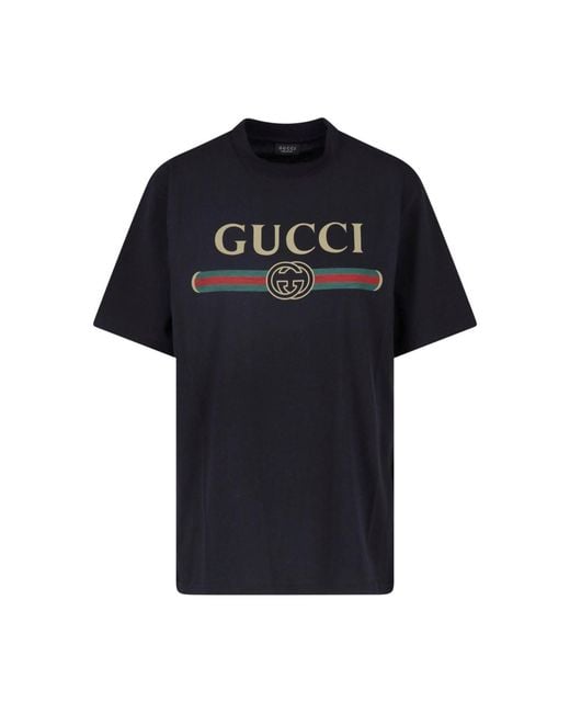 Gucci Black T-Shirt Logo