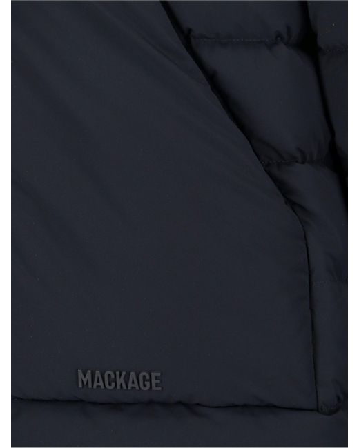 Mackage Blue Adjustable Hood Quilted Down Jacket for men