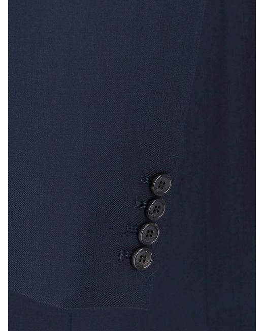Saint Laurent Blue Single-Breasted Wool Blazer