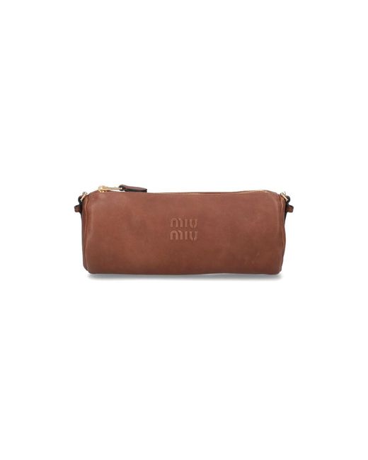 Miu Miu Brown Logo Pouch