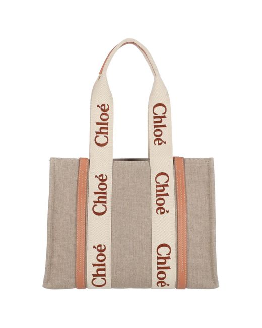 Borsa Tote "Woody" di Chloé in Natural
