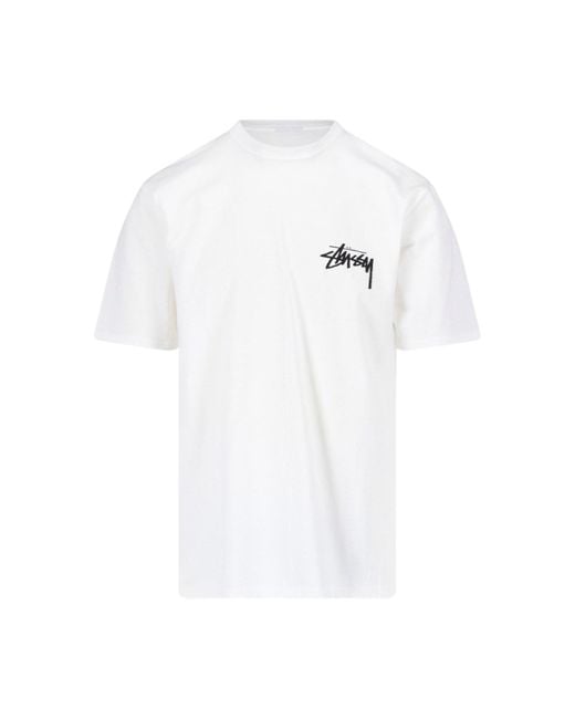 T-Shirt Logo di Stussy in White da Uomo