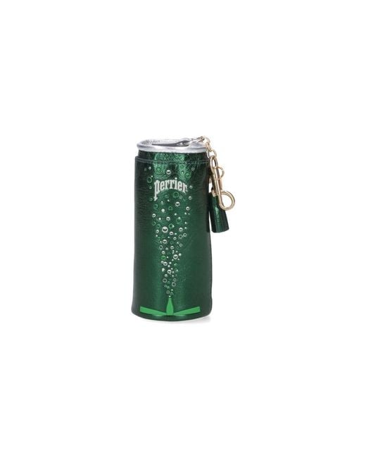 Anya Hindmarch Green Goat Leather Wallet Keychain Accessory