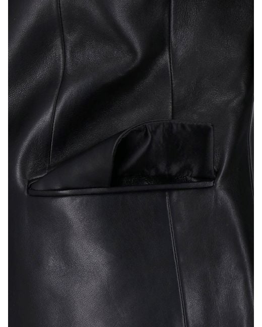 Balmain Black Leather Blazer Jacket