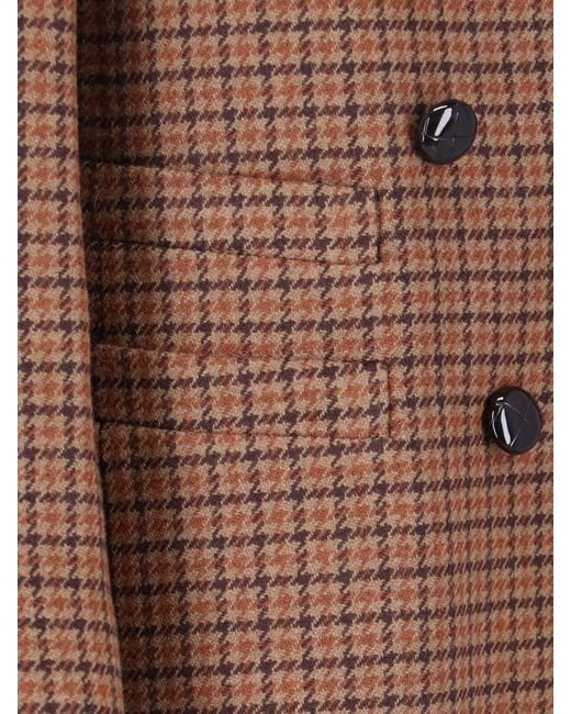 Chloé Brown Checked Wool-Blend Blazer