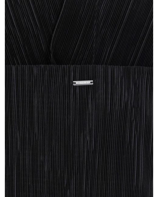 Calvin Klein Black Pleated Midi Skirt