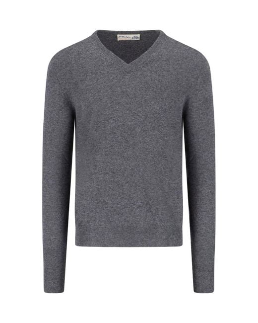 Ballantyne Gray V-neck Sweater for men