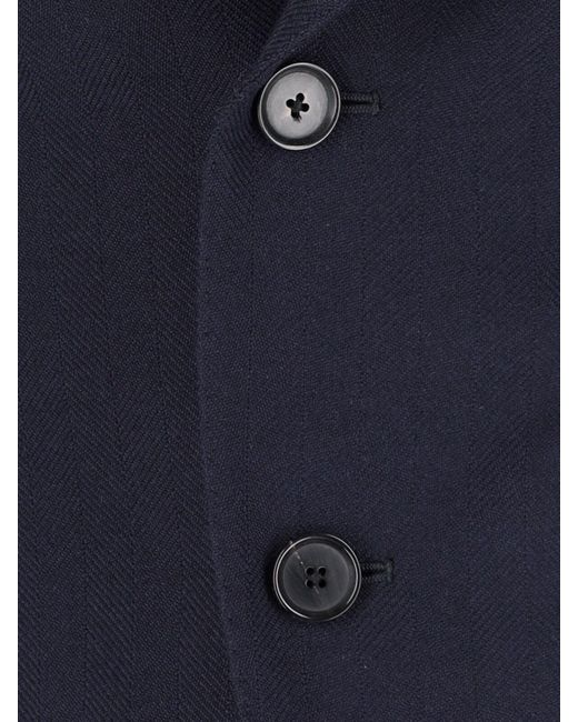 Caruso Blue Single-Breasted "Aida" Blazer for men