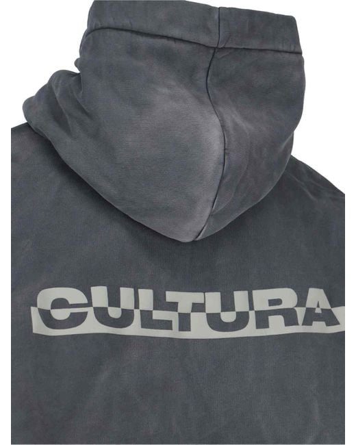 Felpa Cappuccio Logo di Cultura in Gray da Uomo