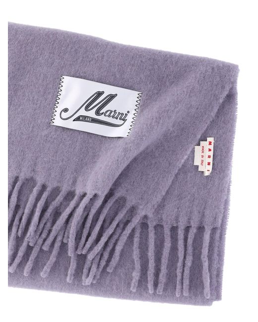 Marni Purple Alpaca Blend Scarf