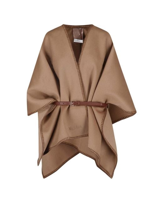 Max Mara Brown Virgin Wool Cape