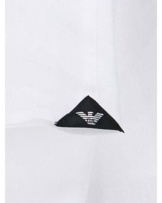 Camicia In Lino di Emporio Armani in White da Uomo