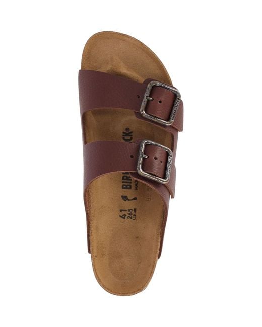 Birkenstock Brown Calf Leather Arizona Wire Buckle Sandals for men