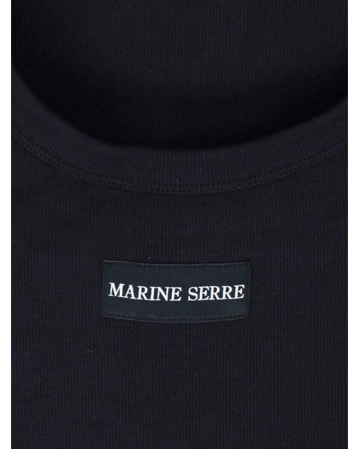 MARINE SERRE Blue Logo Tank Top