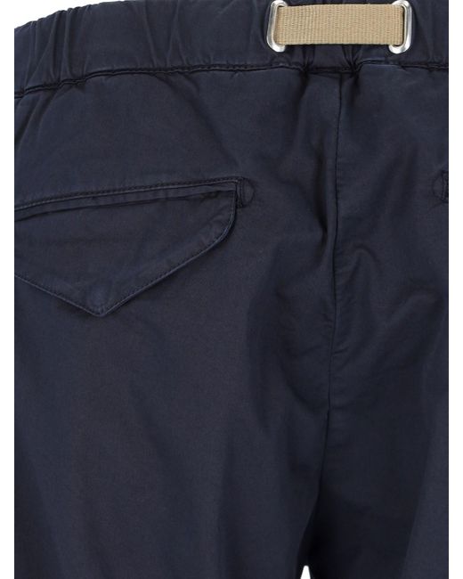 White Sand Blue Belt Detail Pants for men