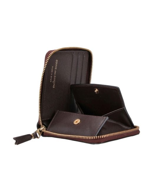 Comme des Garçons Brown Zip Logo Wallet
