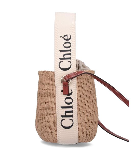 Chloé White Chloã Woody' Small Bucket Bag