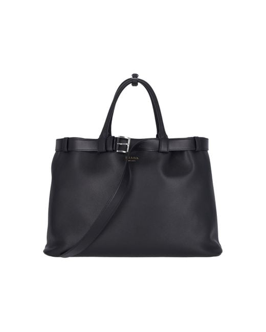 Prada Black 'buckle' Tote Bag for men