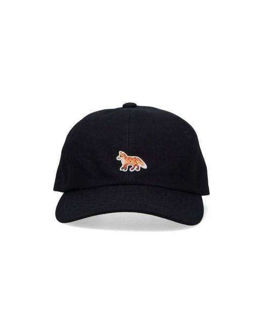 Maison Kitsuné Black 100% Cotton Bucket Hat For for men