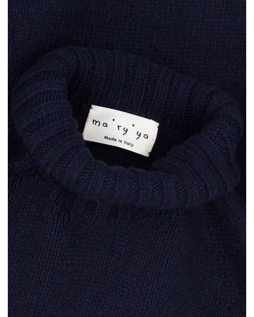 Ma'ry'ya Blue Cashmere And Virgin Wool Sweater