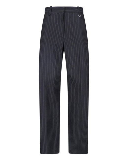 Isabel Marant Blue Tailored Pinstripe Straight-Leg Trousers