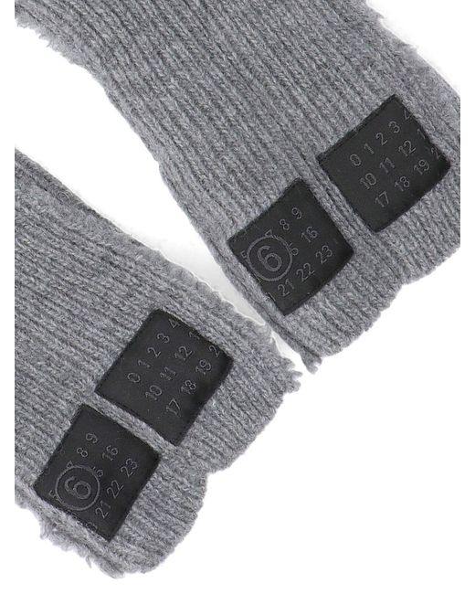 MM6 by Maison Margiela Gray Wool Blend Gloves