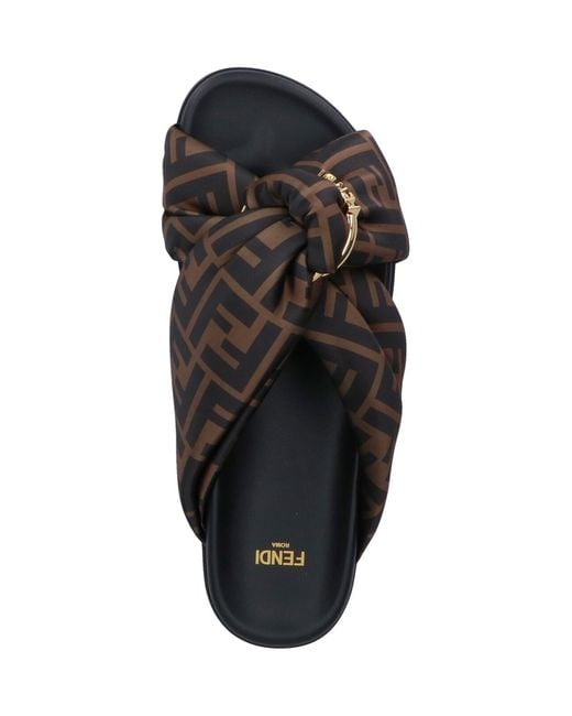 Fendi Black Feel Slide Sandals