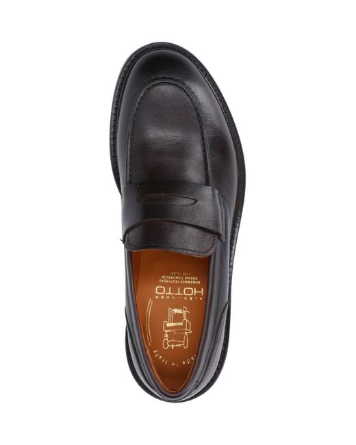 Mocassini In Pelle di Alexander Hotto in Black da Uomo