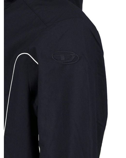 DIESEL Blue Polyamide Jacket for men