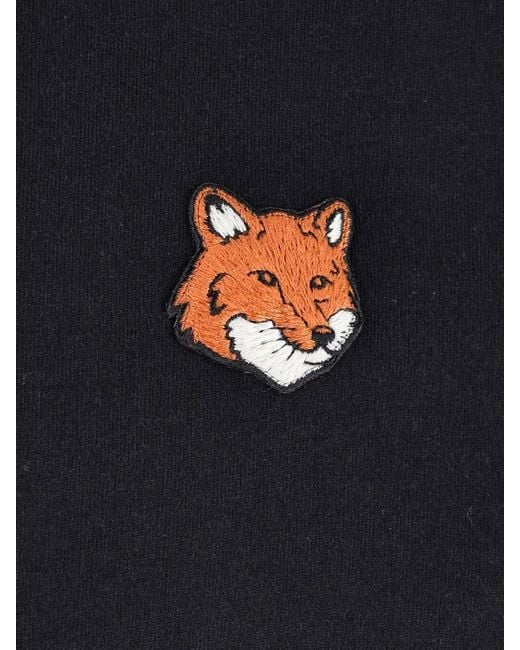 Maison Kitsuné Black T-Shirt Fox Head for men