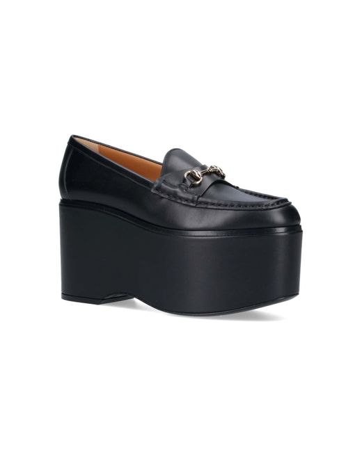 Gucci Black Snaffle Platform Loafers