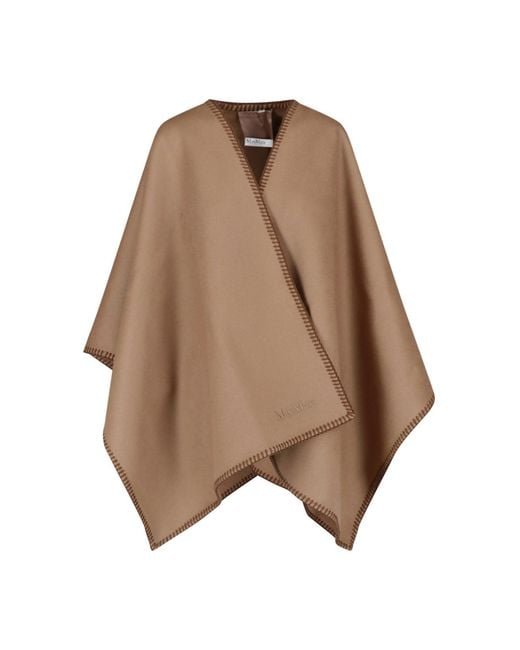 Max Mara Brown Virgin Wool Cape
