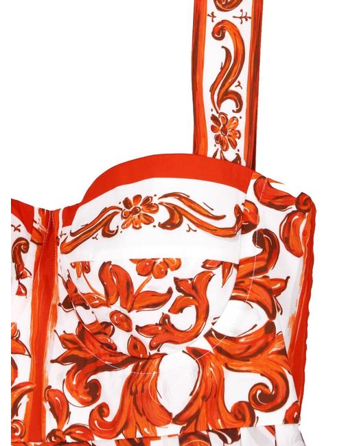 Dolce & Gabbana Red Cotton Blend Jersey Dress