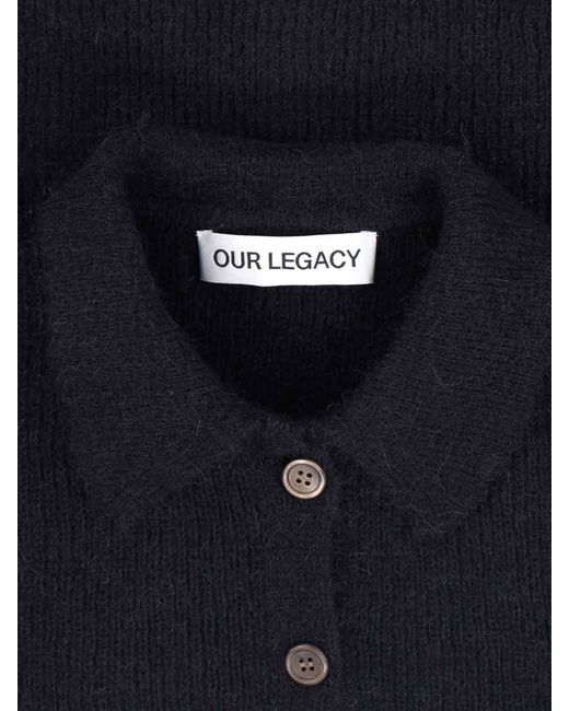 Our Legacy Blue Crop Knit Cardigan "Mazzy"