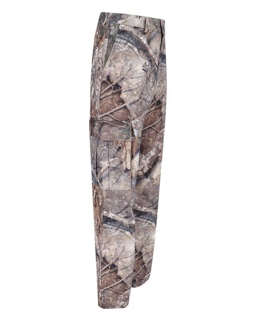 Represent Gray Mid-Rise Camo Pants With-Pocket Design for men