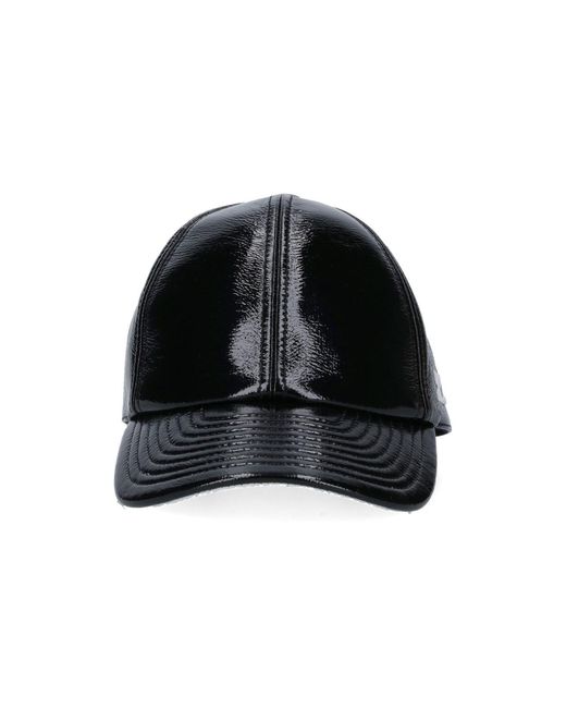 Courreges Black Structured Mini Brim Hat With Soft Stretch Finish