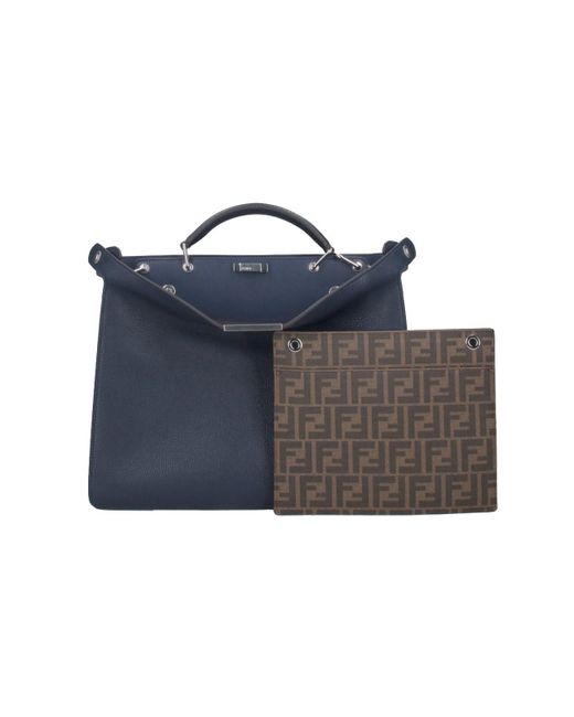 Fendi Blue 'Peekaboo Iseeu' Handbag for men