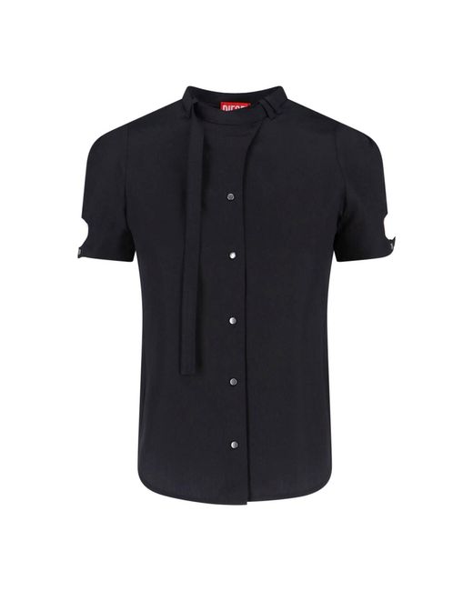 DIESEL Black Lyocell Cut-Out Shirt