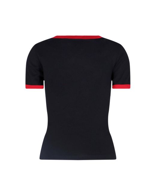 T-Shirt Cut-Out di Courreges in Black