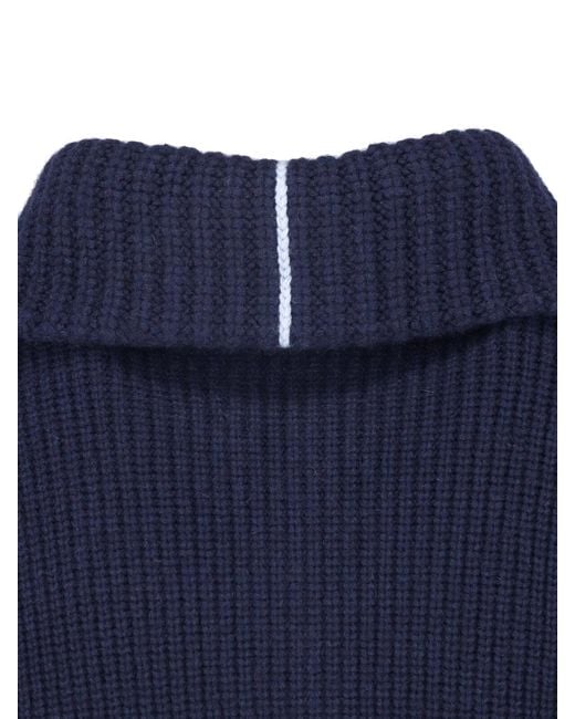 Malo Blue Cashmere Zip Sweater