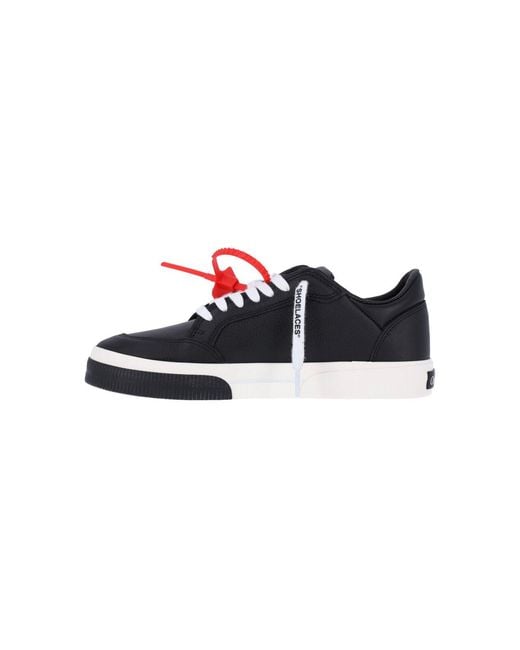 Off-White c/o Virgil Abloh Black Leather & Cotton Sneakers With Rubber Sole for men