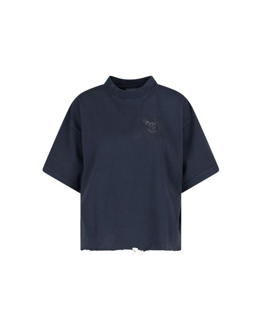 Balenciaga Blue Nail Polish Cropped T-Shirt